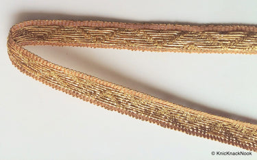 Gold/ Rose Gold Ribbon Lace Trim, Approx. 15mm wide - 200317L221/22